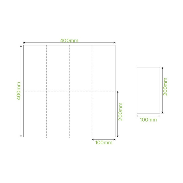 2 PLY 1/8 Fold Dinner White Bio Napkin 400x400  1000 pcs