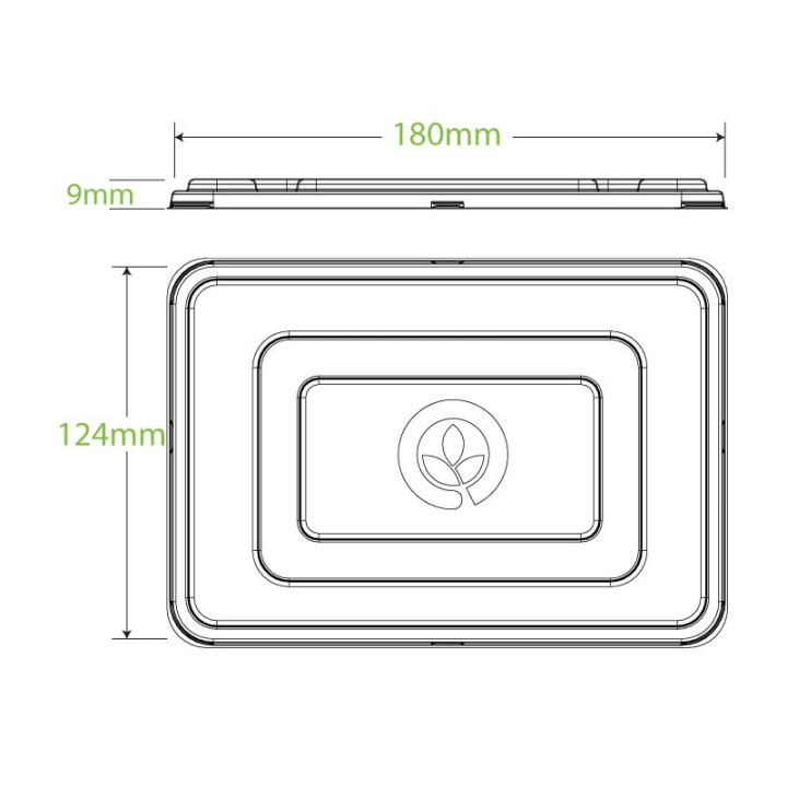 Clear PET Lids for 500 & 600ml Sugarcane Bio Takeaway Box - 500 pcs
