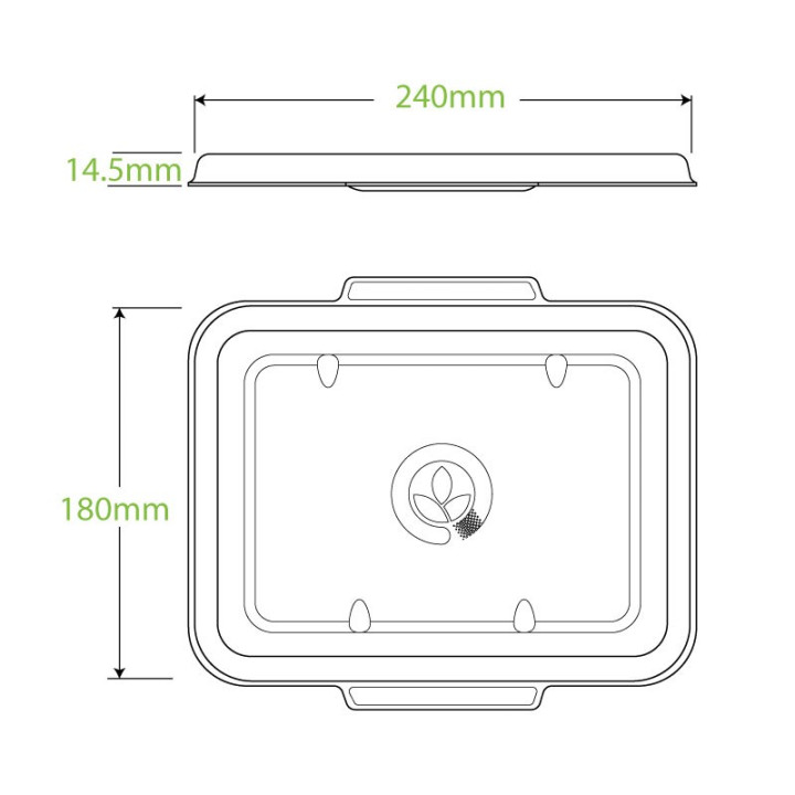 Bio Lids for 2 & 3 Compartment Takeaway Box - NATURAL - 500 pcs