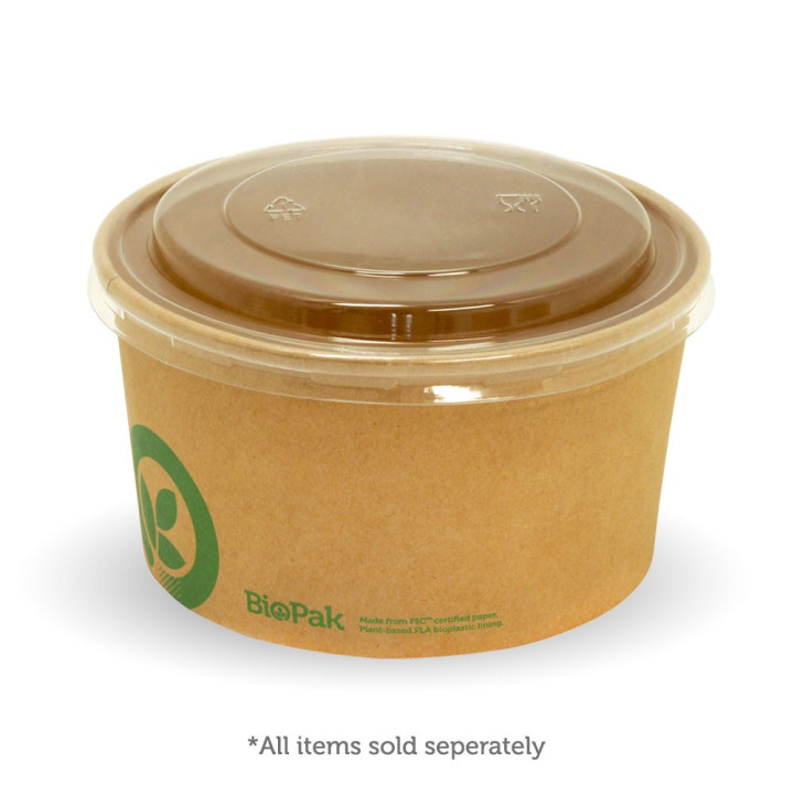 PET Lid for 500-1000ml Bio Paper Bowls  400 pcs