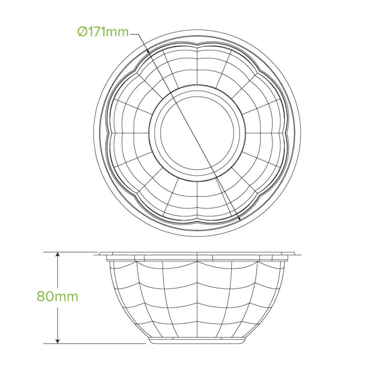 32oz Clear Bioplastic 1080ml  450 pcs