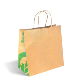 Large Twist Handle Paper Bags Kraft  250 pcs - Plastic Free Paper Bags