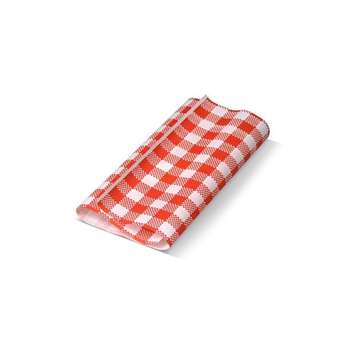 Greaseproof Paper Gingham Red 190 x 300mm  200 pcs