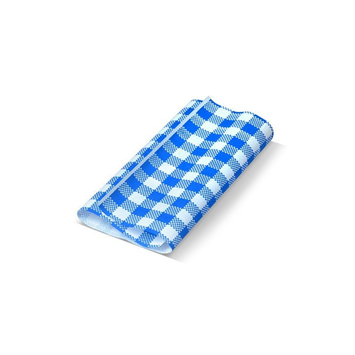 Greaseproof Paper Gingham Blue 190 x 300mm  200 pcs