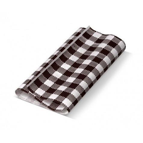 Greaseproof Paper Gingham Black 190 x 300mm  200 pcs