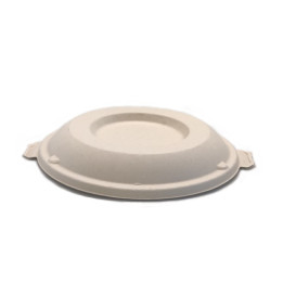 Sugarcane Natural Brown Lid fit 24/32/40oz Sugarcane Bowl  500 pcs