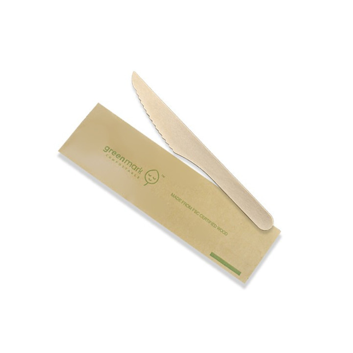 Wooden Knife Individually Wrapped  500 pcs