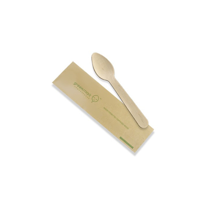 Wooden Tea Spoon Individually Wrapped  1000 pcs