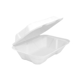 9x6x3" Sugarcane Bagasse Takeaway Clamshell  200 pcs