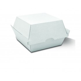 Burger Box / White Corrugated Kraft / Plain  250 pcs
