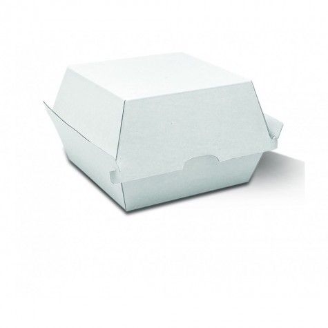 Burger Box / White Corrugated Kraft / Plain  250 pcs