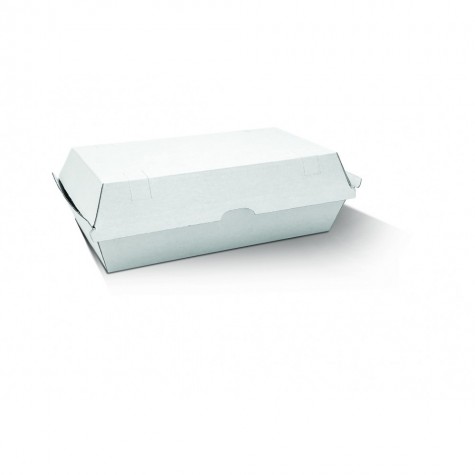 Snack Box - Large / White Corrugated Kraft / Plain  200 pcs