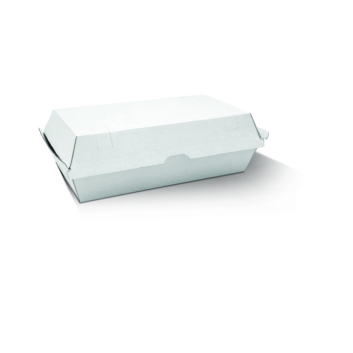 Snack Box - Large / White Corrugated Kraft / Plain  200 pcs