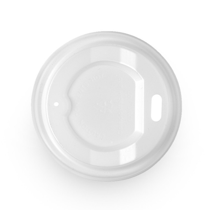 62mm 4oz BioCup Small PLA Lid - bioplastic - White -   1000 pcs