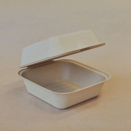 6" Hamburger Bamboo Takeaway Clamshell  400 pcs