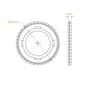 90mm PET large lid - straw slot - fits all 90mm cups - clear  1000 pcs