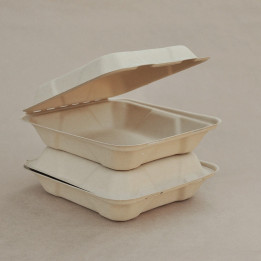 8" Bamboo Takeaway Clamshell  200 pcs
