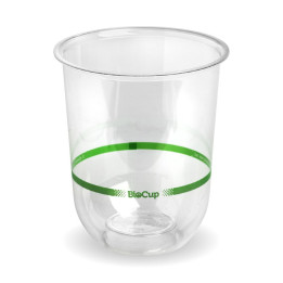 500ml clear tumbler cups - 20pk - BioPak clear  240 pcs