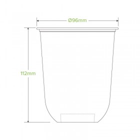500ml clear tumbler cups - 20pk - BioPak clear  240 pcs