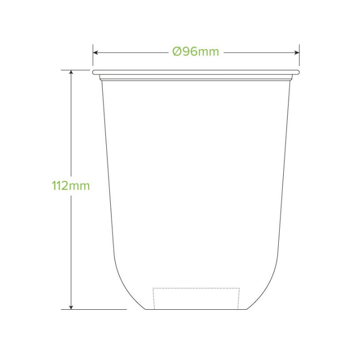 500ml clear tumbler cups - 20pk - BioPak clear  240 pcs