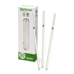 Mixed regular straws - 50pk - white  1200 pcs