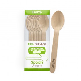 16cm spoon - 10pk - wood  960 pcs