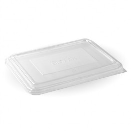 2 and 3 Compartment RPET Takeaway Lid - 500/Carton - Natural -   500 pcs