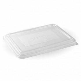 2 and 3 Compartment RPET Takeaway Lid - 500/Carton - Natural -   500 pcs