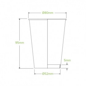 8oz Aqueous Coated Hot Paper BioCup - stone  1000 pcs