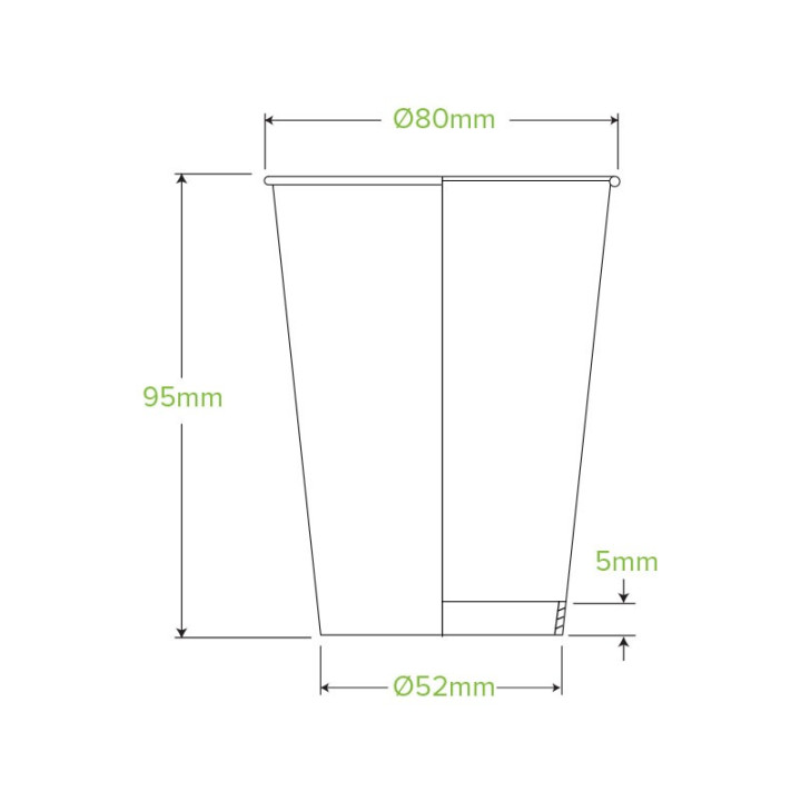 8oz Aqueous Coated Hot Paper BioCup - stone  1000 pcs