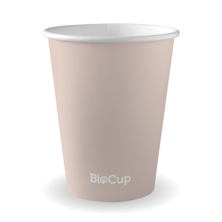 12oz Aqueous Coated Hot Paper BioCup - stone  1000 pcs