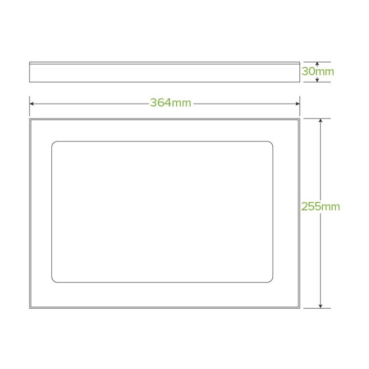 BioBoard Catering Tray PLA Window Lid - Medium - FSC Mix - Kraft  100 pcs