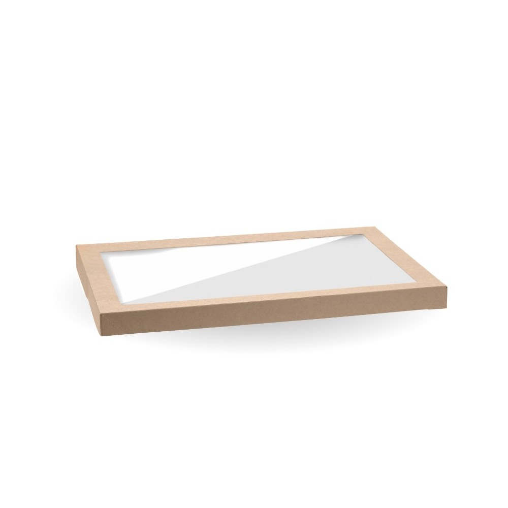 BioBoard Catering Tray PLA Window Lid - Extra Large - FSC Mix - Kraft  50 pcs