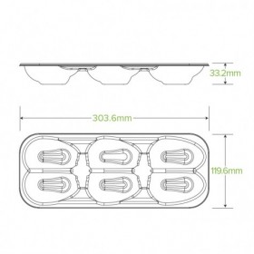 Oyster Packaging Tray Sugarcane Bio Plastic Free  400 pcs