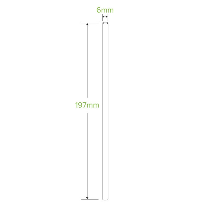 6mm Regular Paper Straw Black - Bulk Pack  2500 pcs