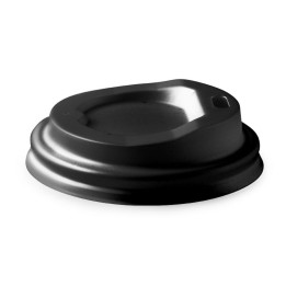62mm 4oz BioCup Small PLA Lid - bioplastic - Black  1000 pcs