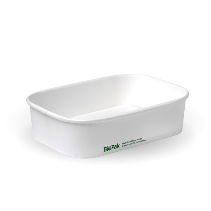 500ml Rectangle Container PLA - FSC Mix - White  300 pcs