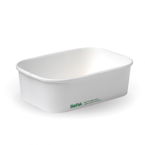 650ml Rectangle Container PLA - FSC Mix - White  300 pcs
