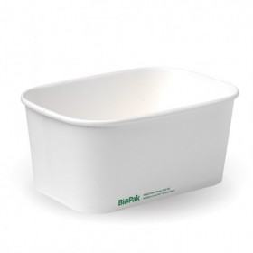 1000ml Rectangle Container PLA - FSC Mix - White  300 pcs