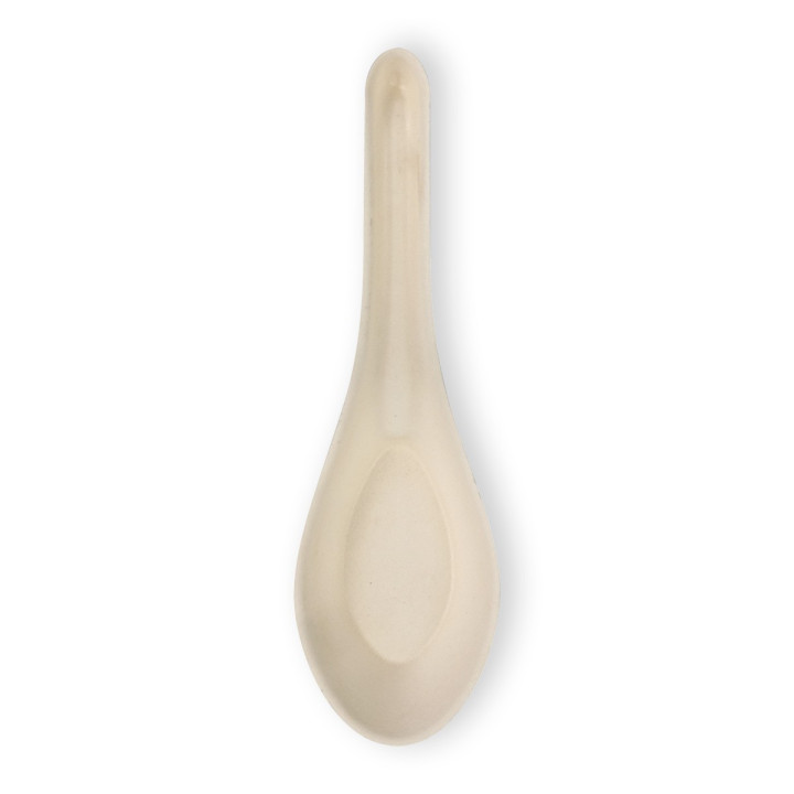 14cm Biodegradable Sugarcane Chinese Spoon - White  1000 pcs