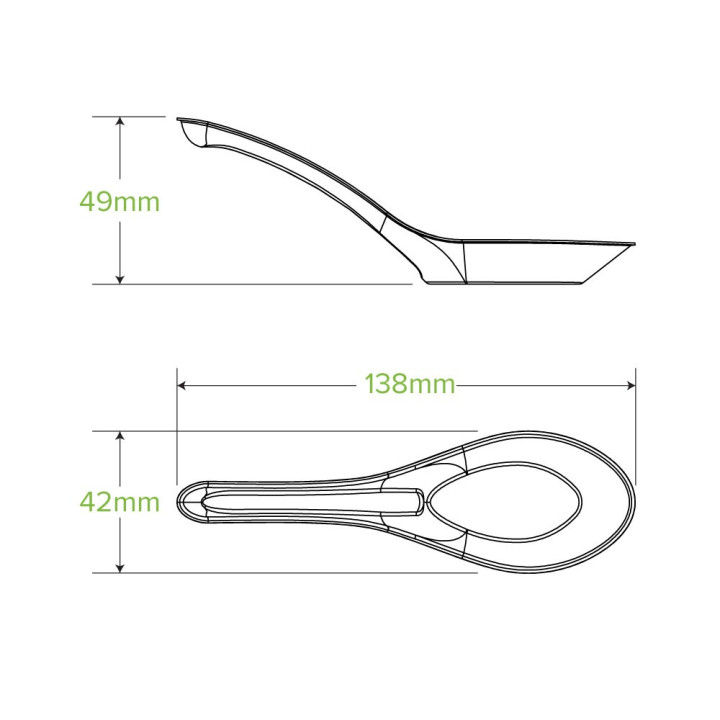 14cm Biodegradable Sugarcane Chinese Spoon - White  1000 pcs