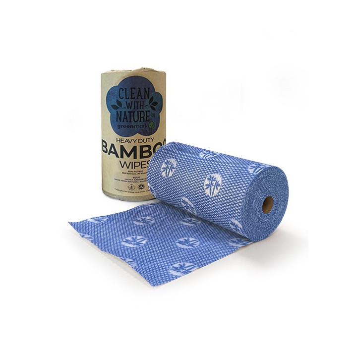 Heavy Duty Bamboo Wipes Blue  6 rolls pcs