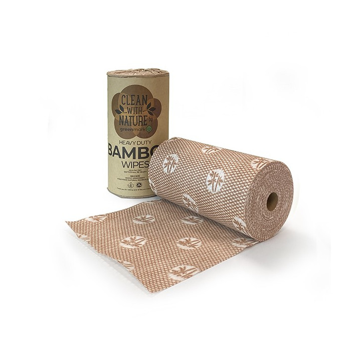 Heavy Duty Bamboo Wipes Brown  6 rolls pcs