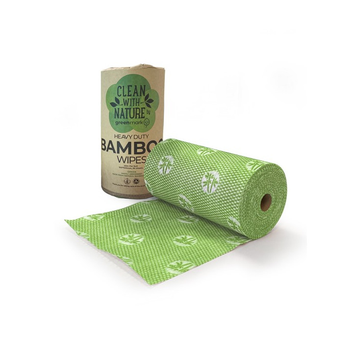 Heavy Duty Bamboo Wipes Green  6 rolls pcs
