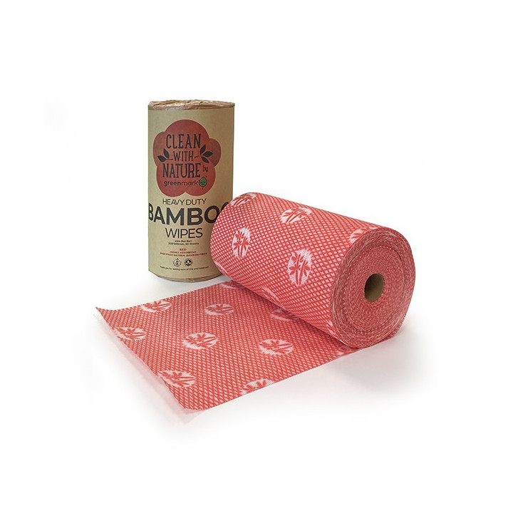 Heavy Duty Bamboo Wipes Red  6 rolls pcs