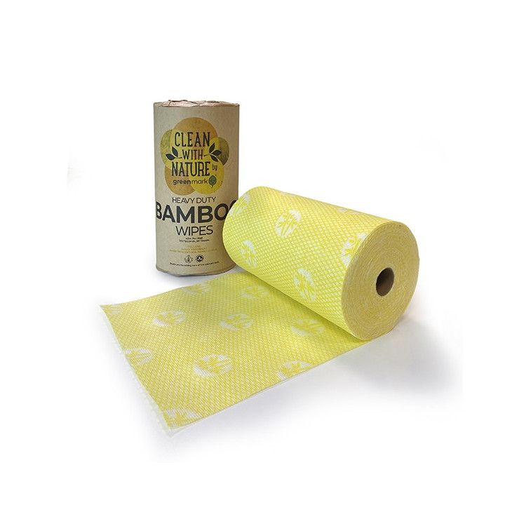 Heavy Duty Bamboo Wipes Yellow  6 rolls pcs
