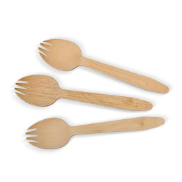 Coated Wooden Spork  2000 pcs