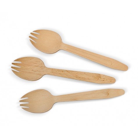 Coated Wooden Spork  2000 pcs