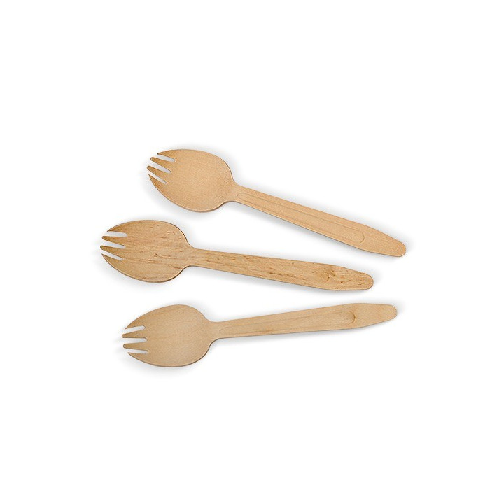 Coated Wooden Spork  2000 pcs