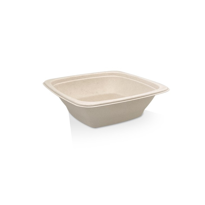 Square Container Sugarcane Natural 24oz  300 pcs